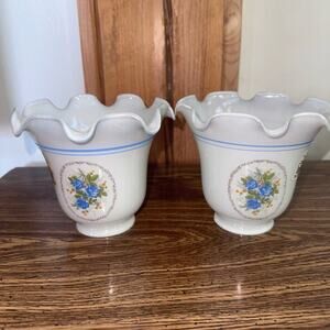 NOS Prestigeline Blue Cameo Crimp Shade 2 1/4” Fitter #40014 Original Mfg Tags